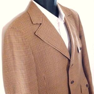 THE EXECUTIVE Vintage Check, Wide Lapel Blazer, 44R